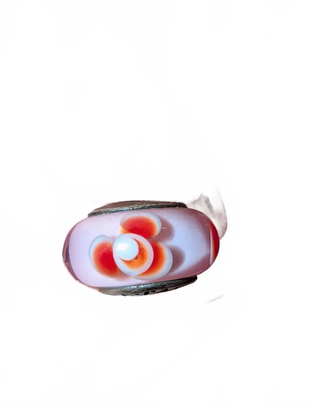 Pandora Pink and Red Glass Floral Charm Bead